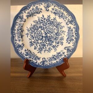 Set of 2 Blue & White Floral Royal Staffordshire 10 1/2 in Plates